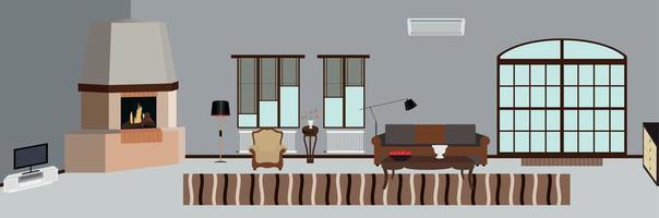 de kamer ingericht met meubilair. moderne vlakke stijl vectorillustratie. vector