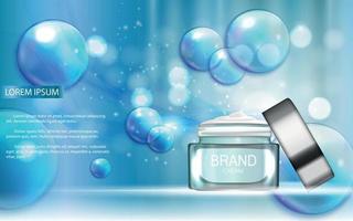 ontwerp cosmetica productsjabloon voor advertenties of tijdschriftachtergrond. 3D-realistische vectorillustratie vector