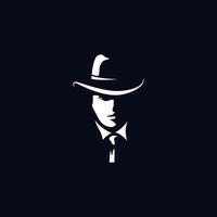 klassiek vintage silhouet gezicht detective logo vector ontwerpsjabloon inspiratie idee