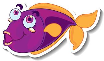 schattige vis zee dier cartoon sticker vector