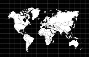 zwart en wit wereld kaart achtergrond vector