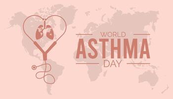 wereld astma dag opgemerkt elke jaar in kunnen. sjabloon voor achtergrond, banier, kaart, poster met tekst inscriptie. vector
