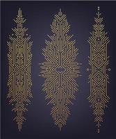 vectorset van astract lineaire vormen, gouden art deco-banners, scheidingslijnen, decorontwerp vector