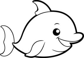 schattig tekenfilm walvis jumping uit van de water. vector