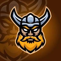 Viking hoofd mascotte logo vector ontwerpsjabloon