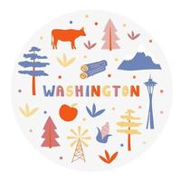 VS collectie. vectorillustratie van Washington thema. staat symbolen vector