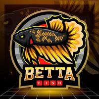 betta vis mascotte. esport logo ontwerp vector