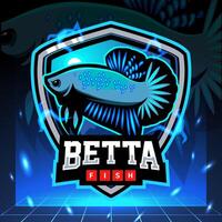 betta vis mascotte. esport logo ontwerp vector