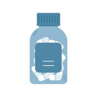 pillen en capsules in fles. apotheek behandeling. vlak geneesmiddelen illustratie vector