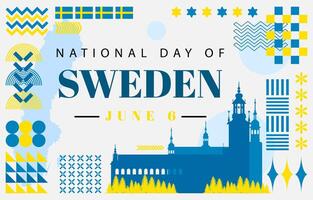 nationaal dag van Zweden achtergrond vector