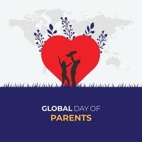 globaal dag van ouders vakantie concept globaal familie dag 1e juni gelukkig ouders dag sjabloon voor achtergrond met banier kaart en poster vlak illustratie vector