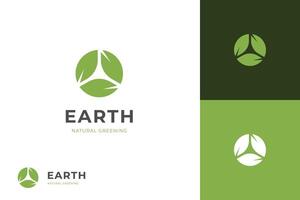 recycle blad logo icoon ontwerp met cirkel gebladerte grafisch concept, recycling ecologie logo sjabloon vector