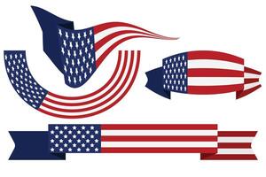 reeks van rood wit blauw Amerikaans vlag lint Verenigde Staten van Amerika banier vector