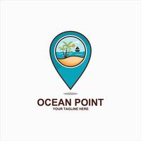 oceaan pin op reis logo ontwerp element vector