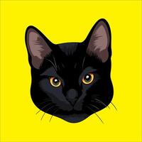 kat zwart dieren vector