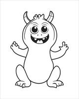 monster kleur Pagina's, monster illustratie vector