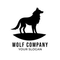 wolf silhouet logo sjabloon geïsoleerd Aan wit achtergrond vector