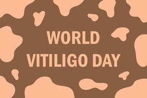 wereld vitiligo dag banier, concept. tekst Aan een bruin achtergrond met beige vlekken. illustratie vector