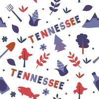 VS collectie. vectorillustratie van Tennessee thema. staat symbolen vector