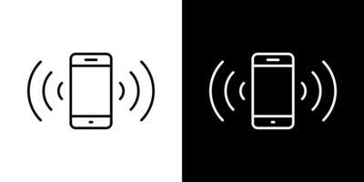 telefoon met signaal Golf icoon. rinkelen mobiele telefoon, trillen concept vector