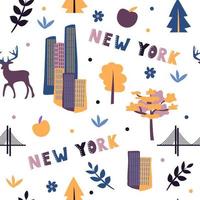 VS collectie. vectorillustratie van New York thema. staat symbolen vector