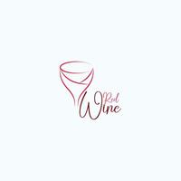 lijn illustratie van rood wijn glas icoon voor logo ontwerp vector