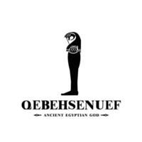 silhouet van de iconisch oude Egyptische god qebehsenuef, midden- oostelijk god logo voor modern gebruik vector