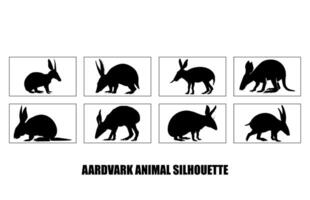 logo illustratie aardvarken wandelen silhouet verzameling, aardvarken silhouet bundel, wild dier vector