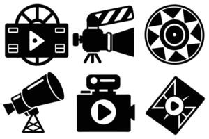 camera opnemer film icoon symbool reeks vector