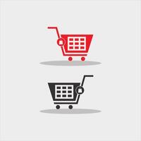 boodschappen doen kar icoon vector, boodschappen doen trolley icoon, boodschappen doen kar logo, houder voor goederen en producten, economie symbool ontwerp elementen mand symbool silhouet vector