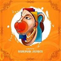 elegant gelukkig Hanuman Jayanti Indisch cultureel festival kaart ontwerp vector