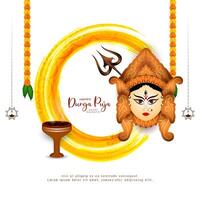 gelukkig durga puja en gelukkig navratri festival decoratief cultureel groet achtergrond vector