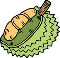 hand- getrokken heerlijk durian illustratie in lijn stijl vector