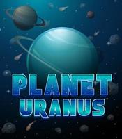 planeet uranus woord logo poster vector