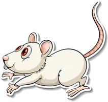 een witte rat cartoon sticker vector