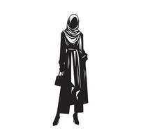 hijab stijl mode illustratie ontwerp silhouet stijl vector