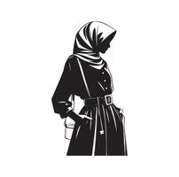 hijab stijl mode illustratie ontwerp silhouet stijl vector