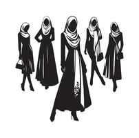 hijab stijl mode illustratie ontwerp silhouet stijl vector