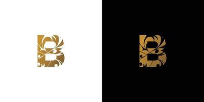 luxe en elegant eerste letter b-logo-ontwerp vector