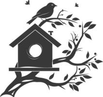 silhouet vogel huis zwart kleur enkel en alleen vector