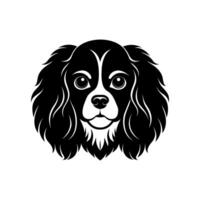 cavalier koning Charles spaniel gezicht silhouet vector