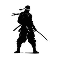 Ninja vechter grafiek silhouet . vector