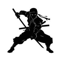 Ninja vechter grafiek silhouet . vector