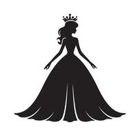 silhouet van een prinses vector