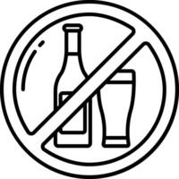 Nee alcohol schets illustratie vector