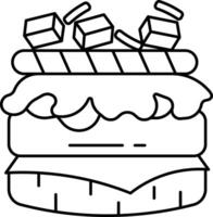 hamburger zonder bun schets illustratie vector