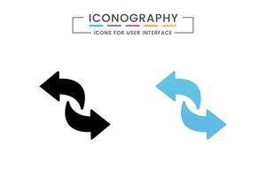 reeks van delen icoon. pijl symbool. knop verbinding illustratie teken verzameling. delen koppeling knop voor sociaal media lijn en silhouet icoon. pijlen symbool delen koppeling voor web plaats schets icoon vector