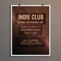 indie club dj partij nacht folder banier sjabloon vector