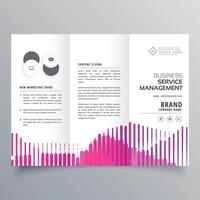 abstract drievoud bedrijf brochure sjabloon met roze strepen in creatief stijl vector