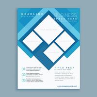 elegant blauw brochure folder ontwerp sjabloon met plein vormen vector